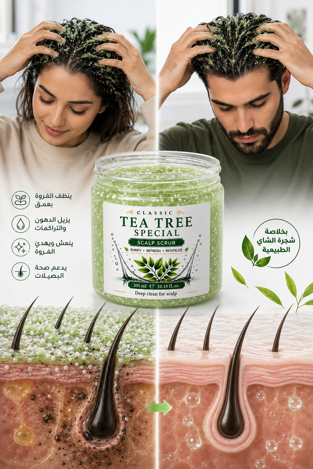 سنفرة الفروة Tea Tree