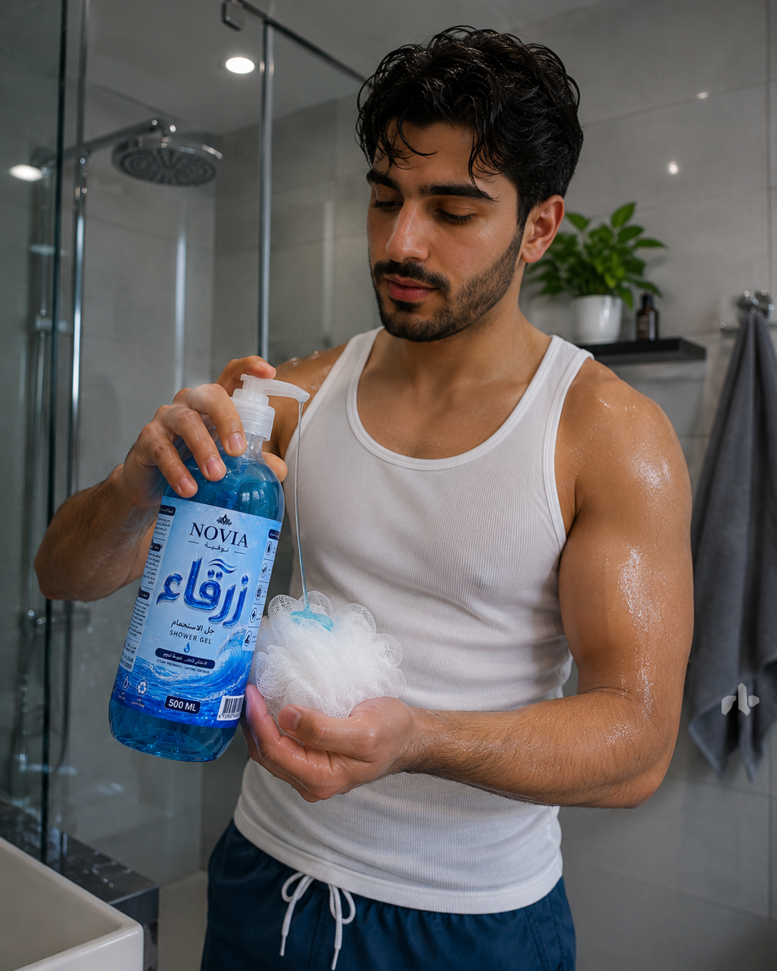 شاور جل - زرقاء